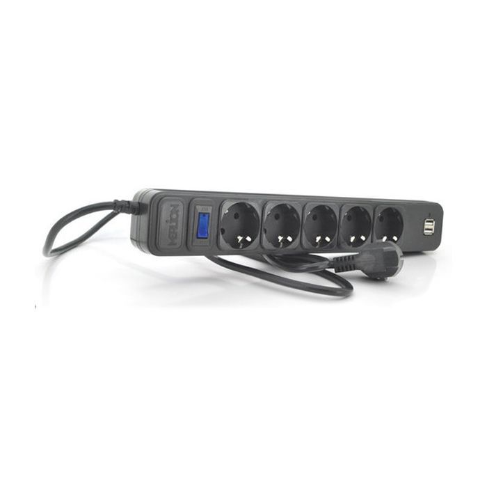 Мережевий фільтр живлення Merlion 5 розеток, 1,8 м + 2*USB (B518U)