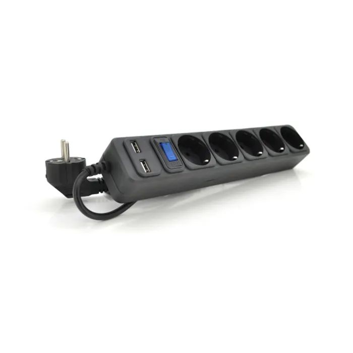 Сетевой фильтр питания Merlion 5 розеток, 1,8 м + 2*USB (B518U)