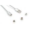 Дата кабель USB 2.0 AM to Lightning + Micro 5P + Type-C 1.0m Vinga (Magnetic 3in1)