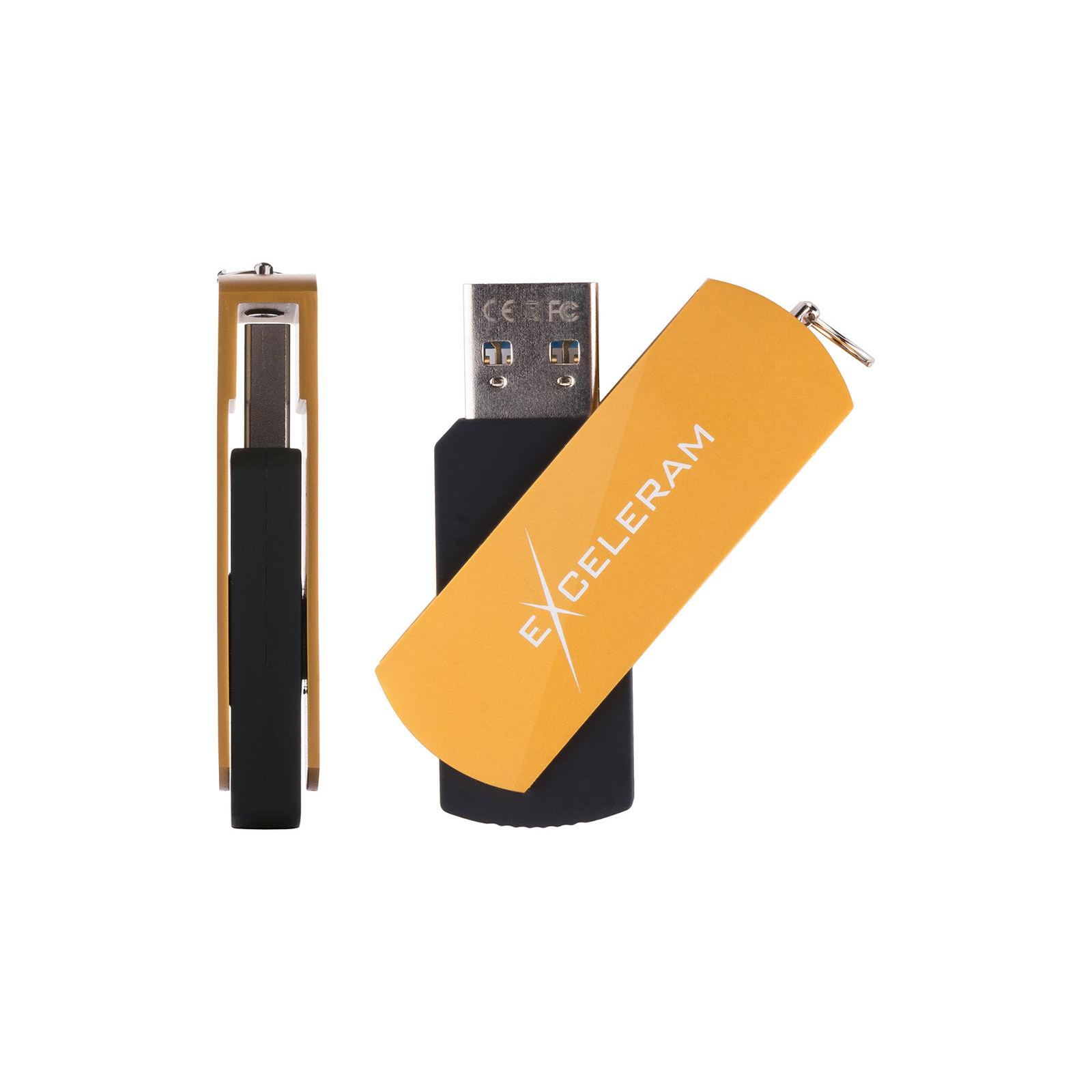 USB флеш накопитель eXceleram 128GB P2 Series Gold/Black USB 3.1 Gen 1 (EXP2U3GOB128) изображение 4