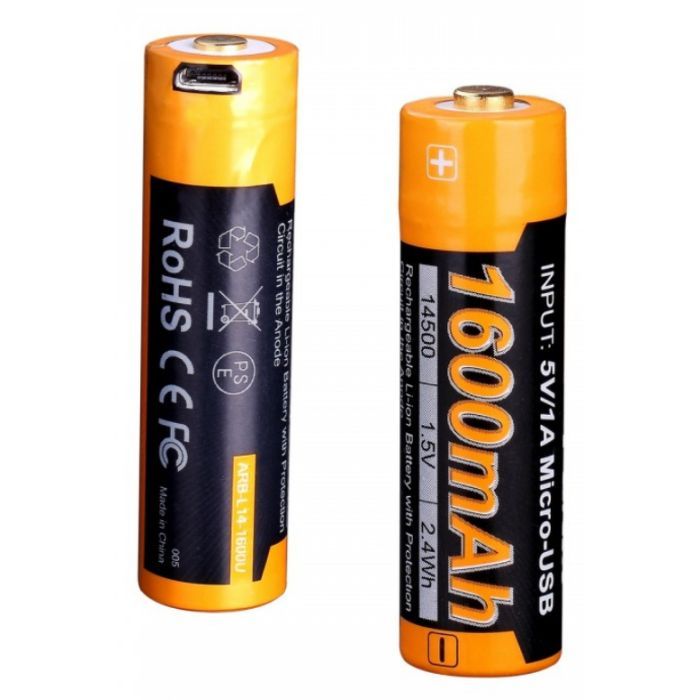 Аккумулятор Fenix 14500 micro usb зарядка (ARB-L14-1600U)