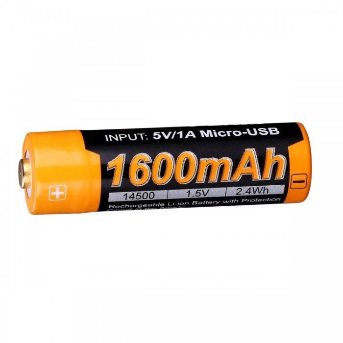 Аккумулятор Fenix 14500 micro usb зарядка (ARB-L14-1600U) изображение 3