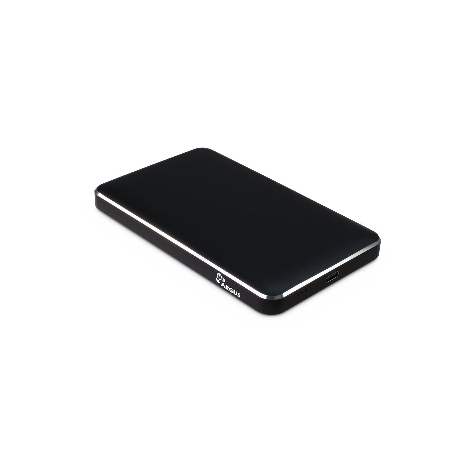 Карман внешний Argus 2.5' SATA III, max 4TB ,USB Type C, Al, black (GD-25609-BK)