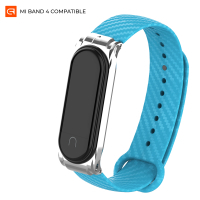 Ремешок для фитнес браслета Armorstandart Carbon Silicone Series для Xiaomi Mi Band 4/3 Blue (ARM55191)