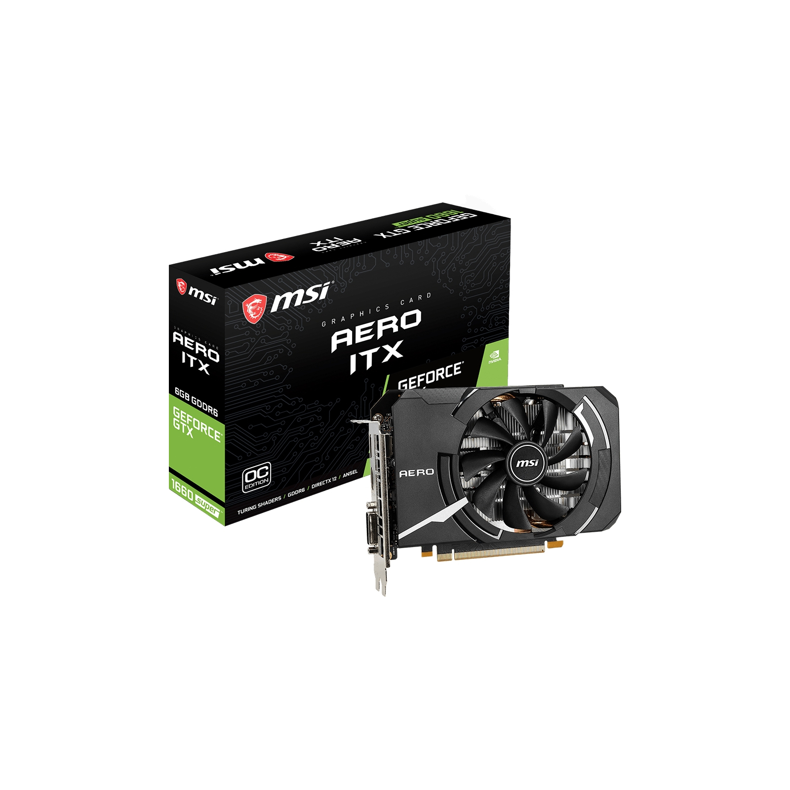 ᐈ Купить видеокарту MSI GeForce GTX1660 SUPER 6144Mb AERO ITX OC