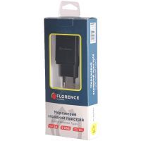 Зарядное устройство Florence 2USB 2A + Type-C cable black (FL-1021-KT) изображение 4