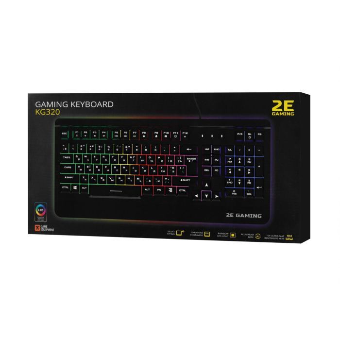 Клавіатура 2E KG320 LED USB Black Ukr (2E-KG320UB) зображення 8