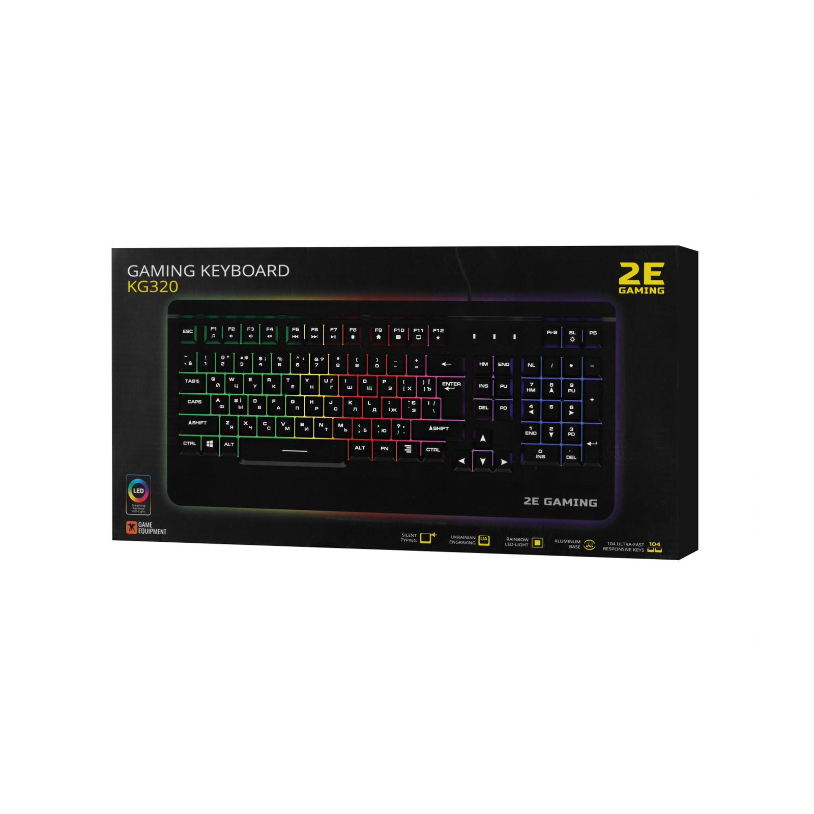 Клавіатура 2E KG320 LED USB Black Ukr (2E-KG320UB) зображення 8