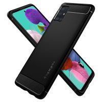 Чехол для мобильного телефона Spigen Galaxy A51 Rugged Armor, Matte Black (ACS00563) изображение 6