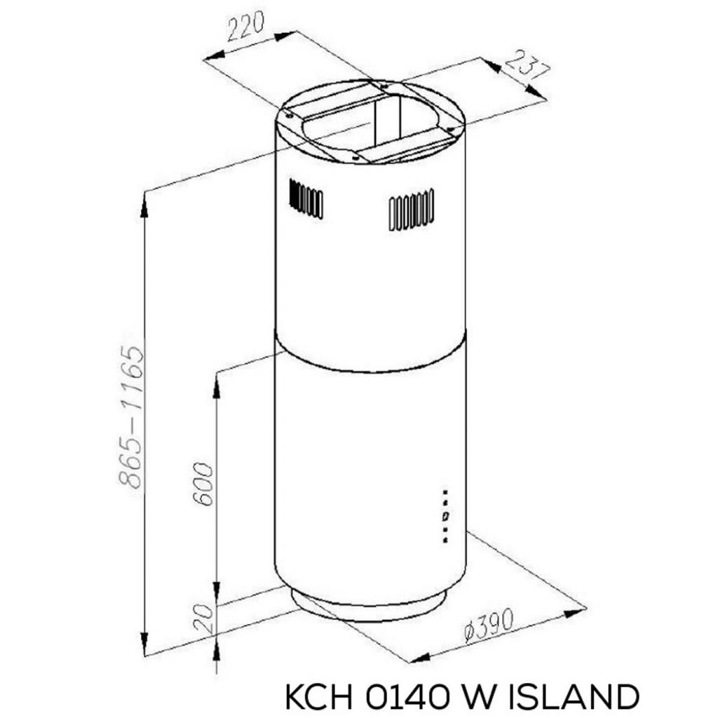 Витяжка кухонна Kernau KCH 0140 W ISLAND зображення 2