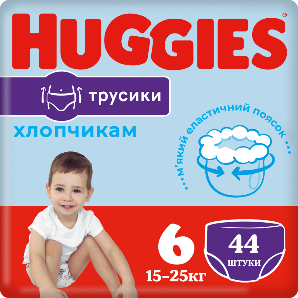 Подгузники Huggies Pants 6 M-Pack 15-25 кг для мальчиков 88 шт (5029054568200)