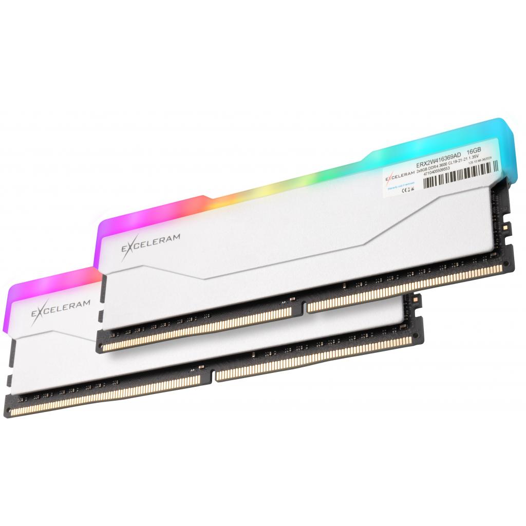Модуль пам'яті для комп'ютера DDR4 16GB (2x8GB) 3600 MHz RGB X2 Series White eXceleram (ERX2W416369AD) зображення 2