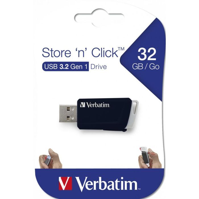 USB флеш накопитель Verbatim 2x32GB Store 'n' Click Red/Blue USB 3.2 (49308) изображение 5