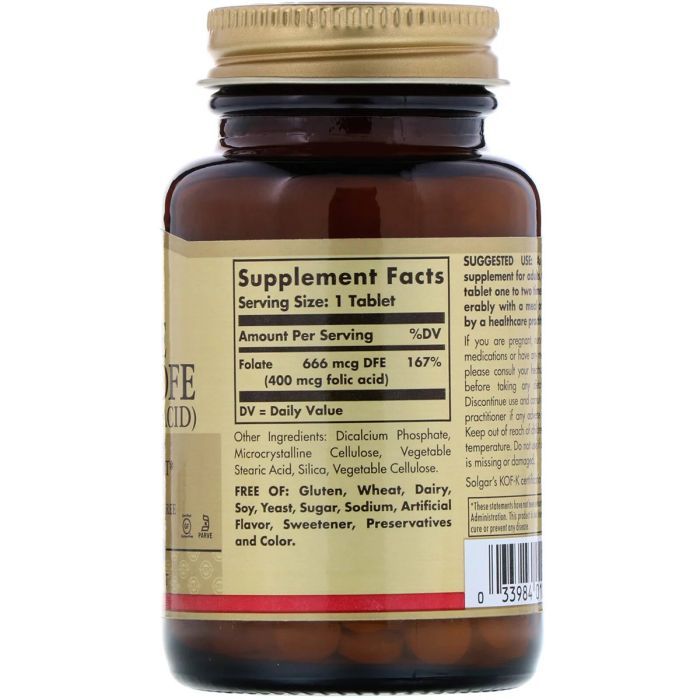Витамин Solgar Фолиевая Кислота (В9), Folic Acid, 400 мкг, 250 таблеток (SOL-01081) изображение 2