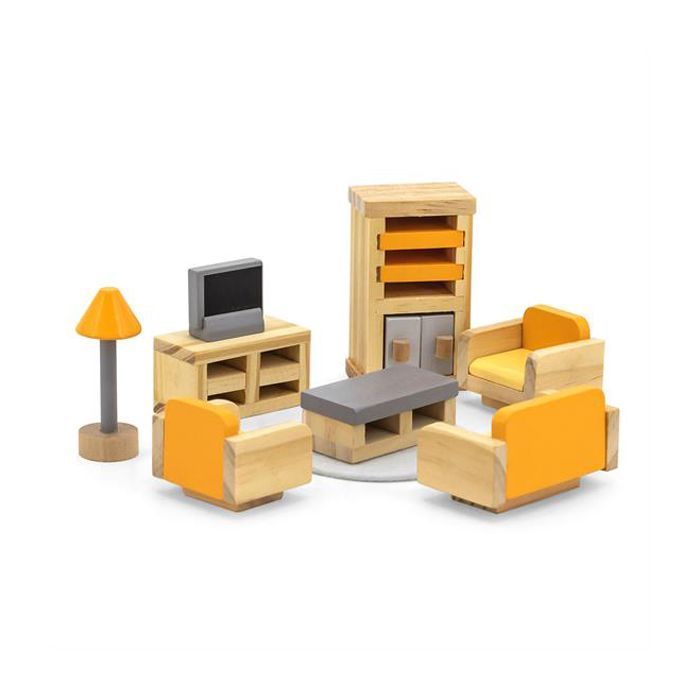 Ігровий набір Viga Toys Дерев'яні меблі для ляльок PolarB Вітальня (44037)