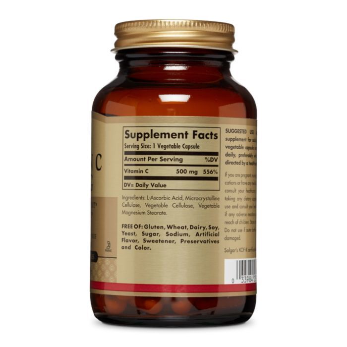 Витамин Solgar Витамин C, 500 мг, Vitamin C, 500 mg, 100 вегетарианских ка (SOL-03260) изображение 2