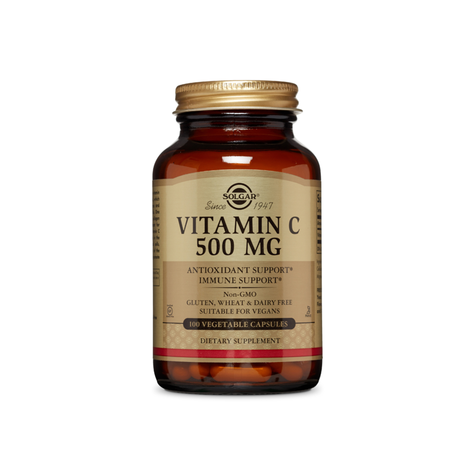 Вітамін Solgar Вітамін C, 500 мг, Vitamin C, 500 mg, 100 вегетаріанських ка (SOL-03260)
