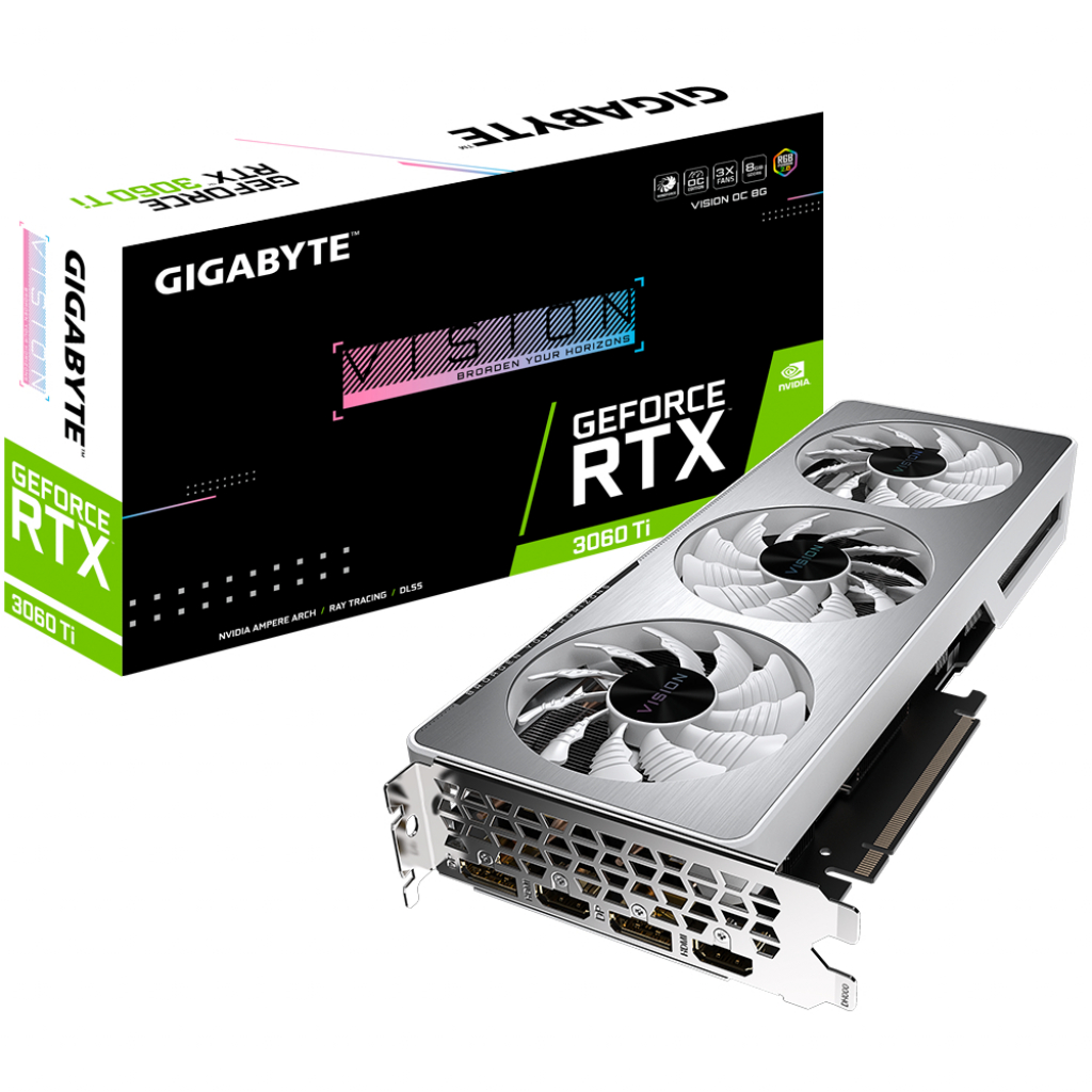 Відеокарта Gigabyte GeForce RTX3060Ti 8Gb VISION OC 2.0 LHR (GV-N306TVISION OC-8GD 2.0)