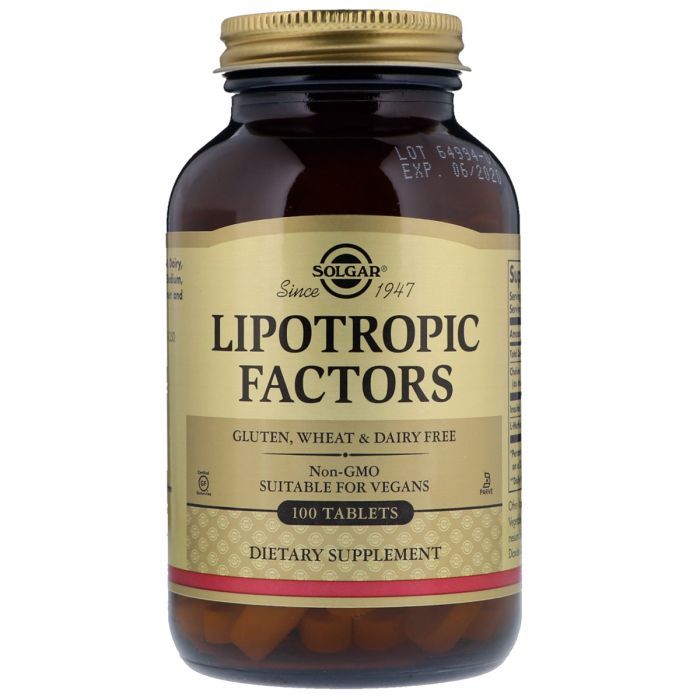 Витаминно-минеральный комплекс Solgar Липотропный Фактор, Lipotropic Factors, 100 таблеток (SOL-01581)