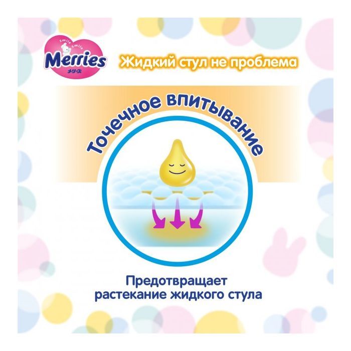 Подгузники Merries для новорожденных Merries NB 0-5 кг 90 шт (4901301230782) изображение 6