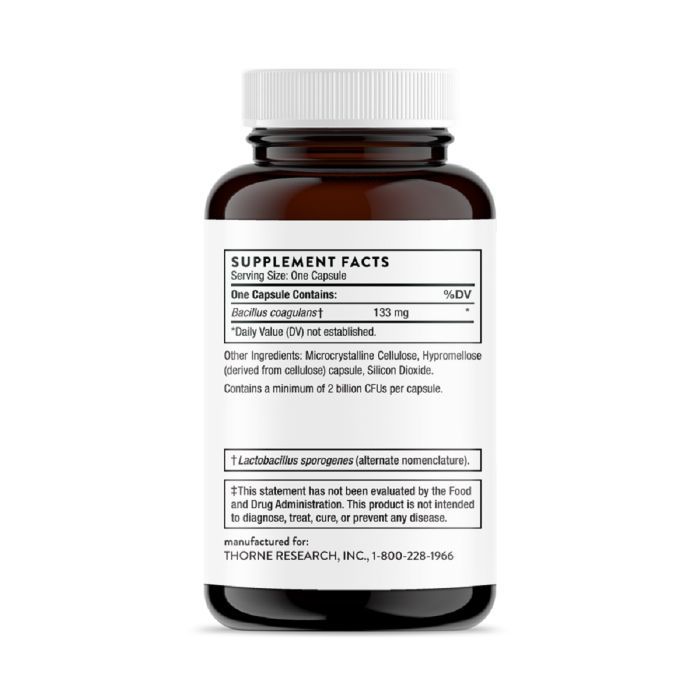 Пробіотики Thorne Research Пробіотик Bacillus Coagulans, 60 капсул (THR-75802) зображення 2