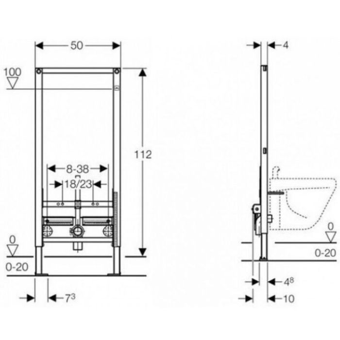Инсталляция Geberit Duofix д / подвесного биде (111.520.00.1) изображение 2