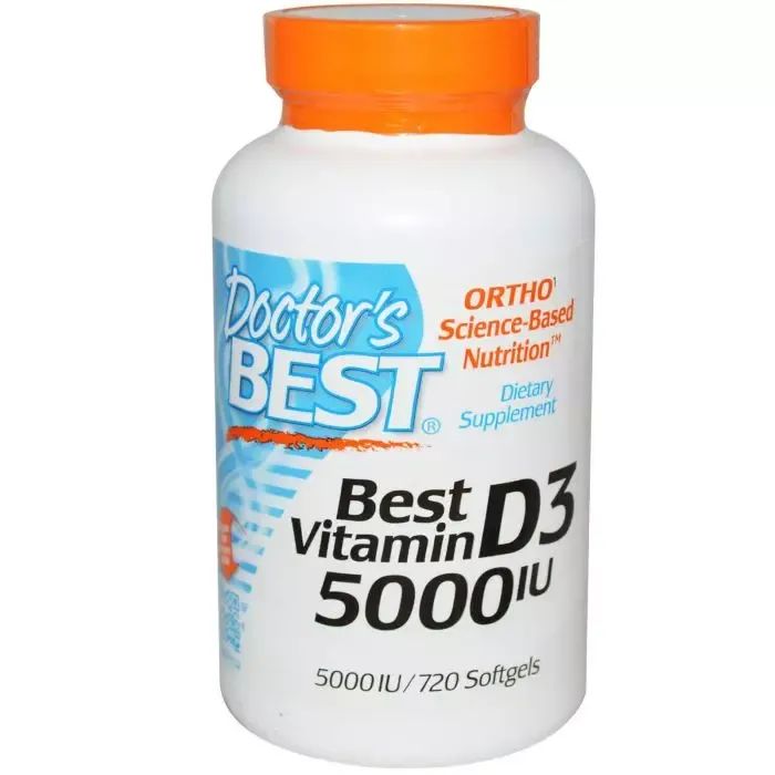 Витамин Doctor's Best Витамин D3 5000IU, 720 желатиновых капсул (DRB-00363)