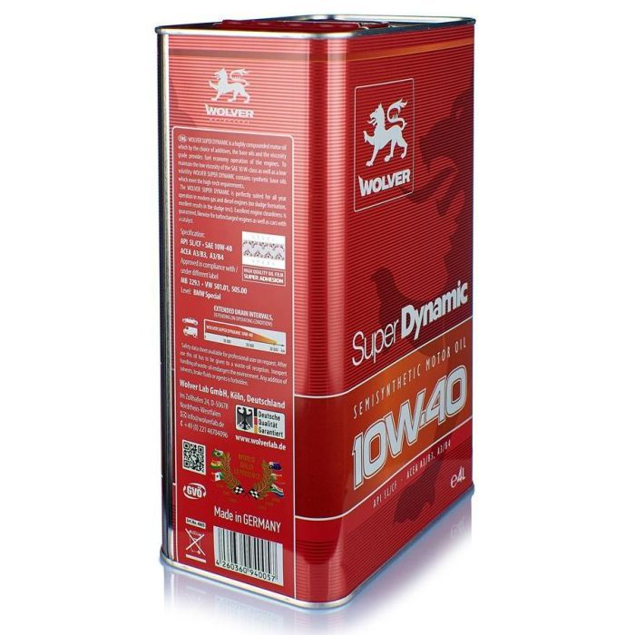 Моторное масло Wolver Super Dinamic 10W-40 4л (4260360940057) изображение 3