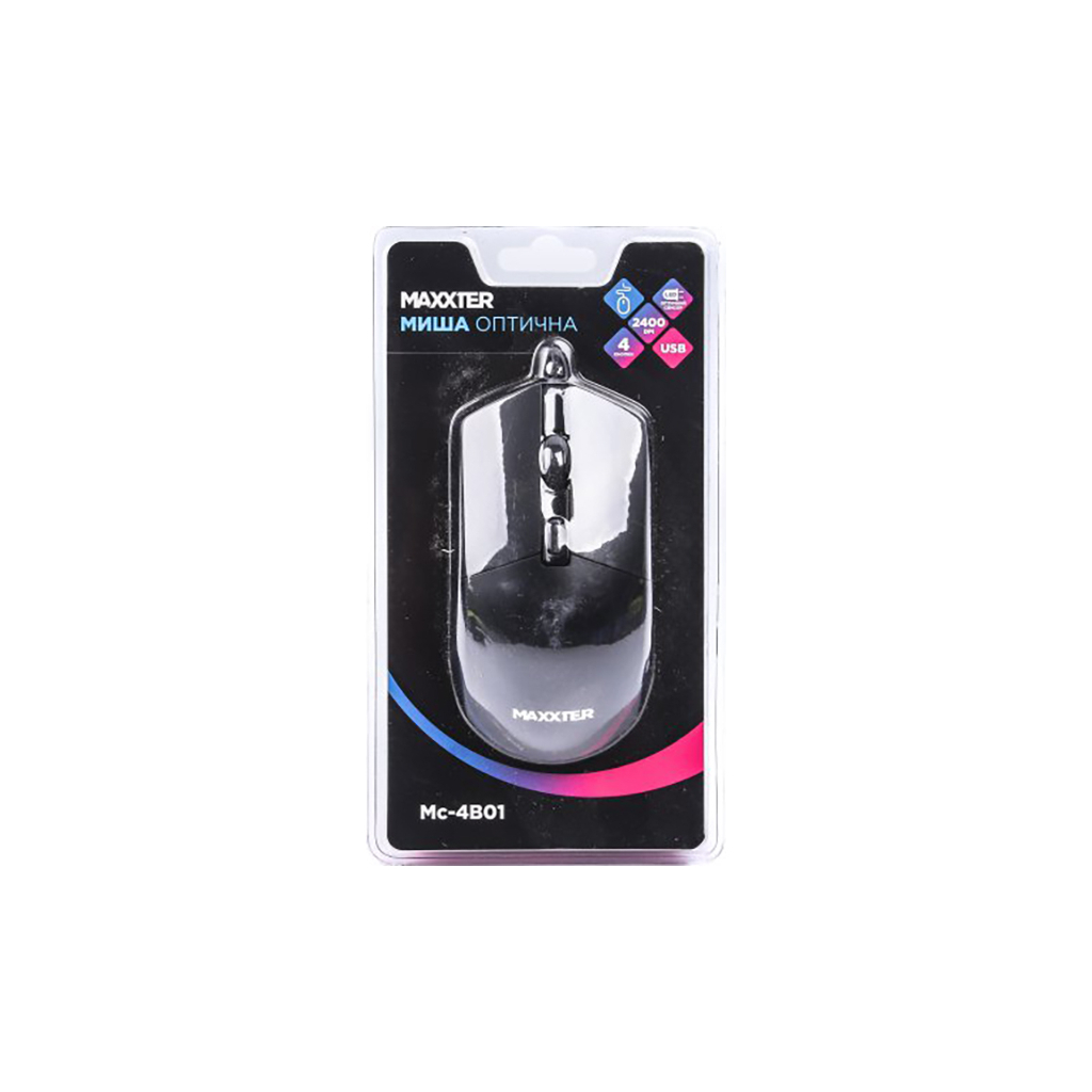 Мышка Maxxter Mc-4B01 USB Black (Mc-4B01) изображение 3