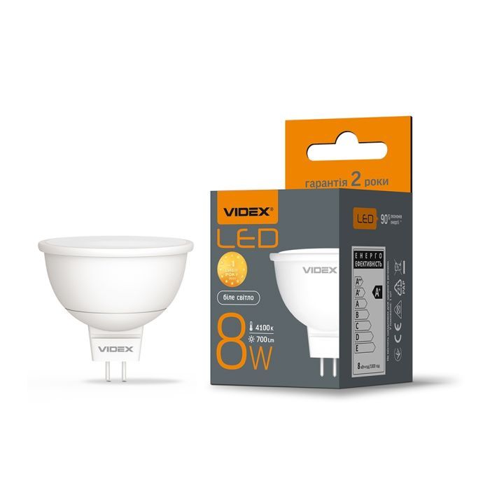 Лампочка Videx MR16e 8W GU5.3 4100K (VL-MR16e-08534) изображение 2