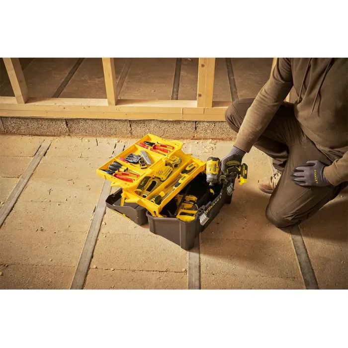 Ящик для инструментов Stanley ESSENTIAL Cantilever, 19", 490х290х250 мм, с металлическими (STST83397-1) изображение 4
