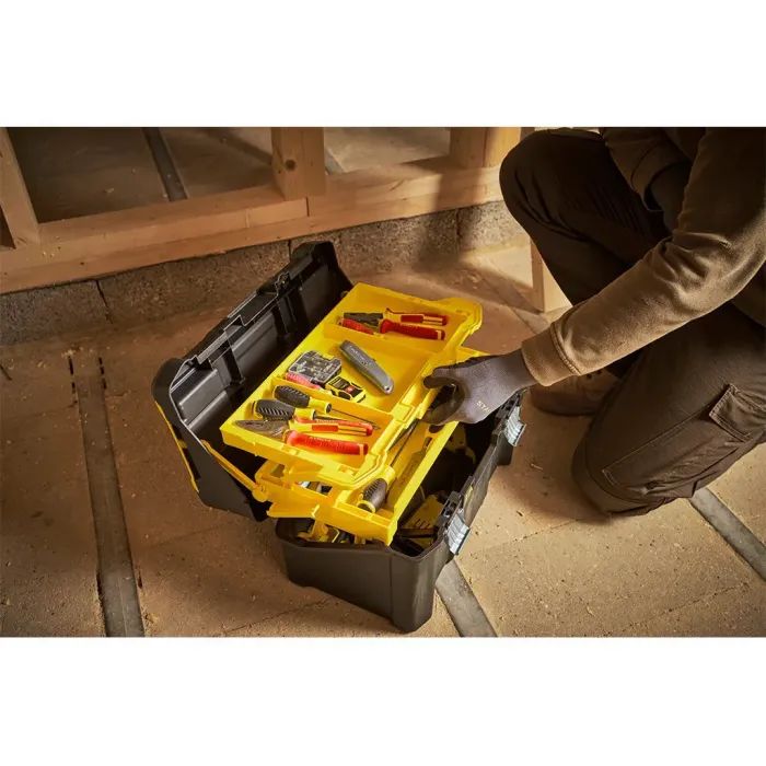 Ящик для инструментов Stanley ESSENTIAL Cantilever, 19", 490х290х250 мм, с металлическими (STST83397-1) изображение 6