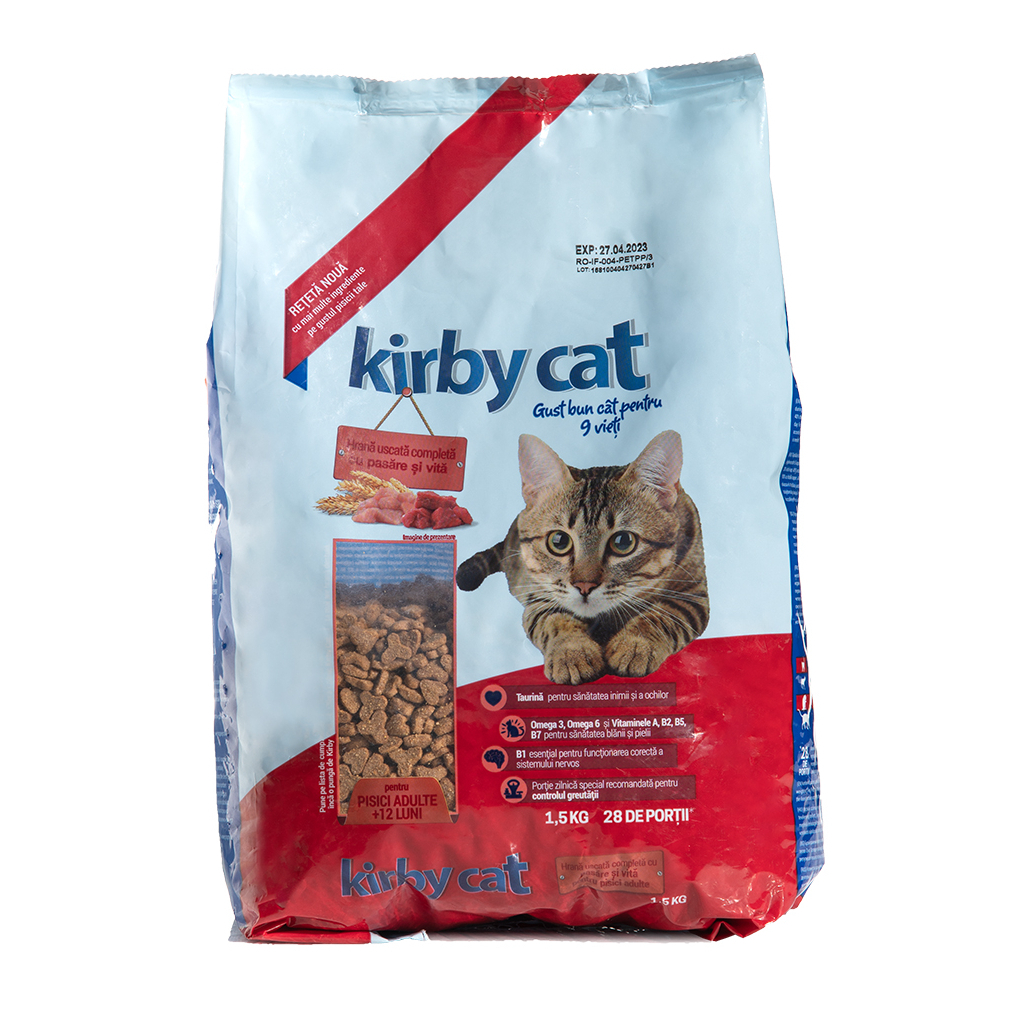 Сухой корм для кошек KIRBY CAT курица и говядина 1.5 кг (5948308003581) изображение 2