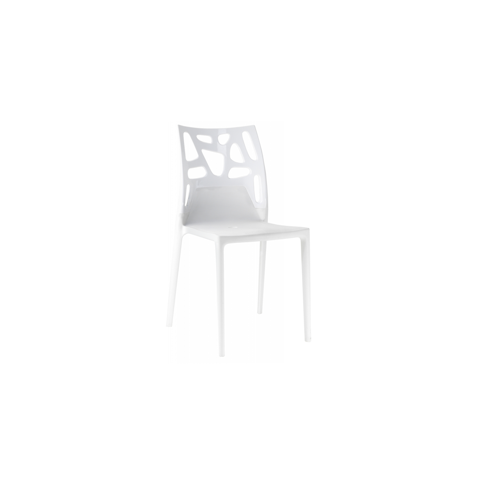 Кухонный стул PAPATYA ego-rock, сиденье белое, верх прозрачно-чистый (2266)
