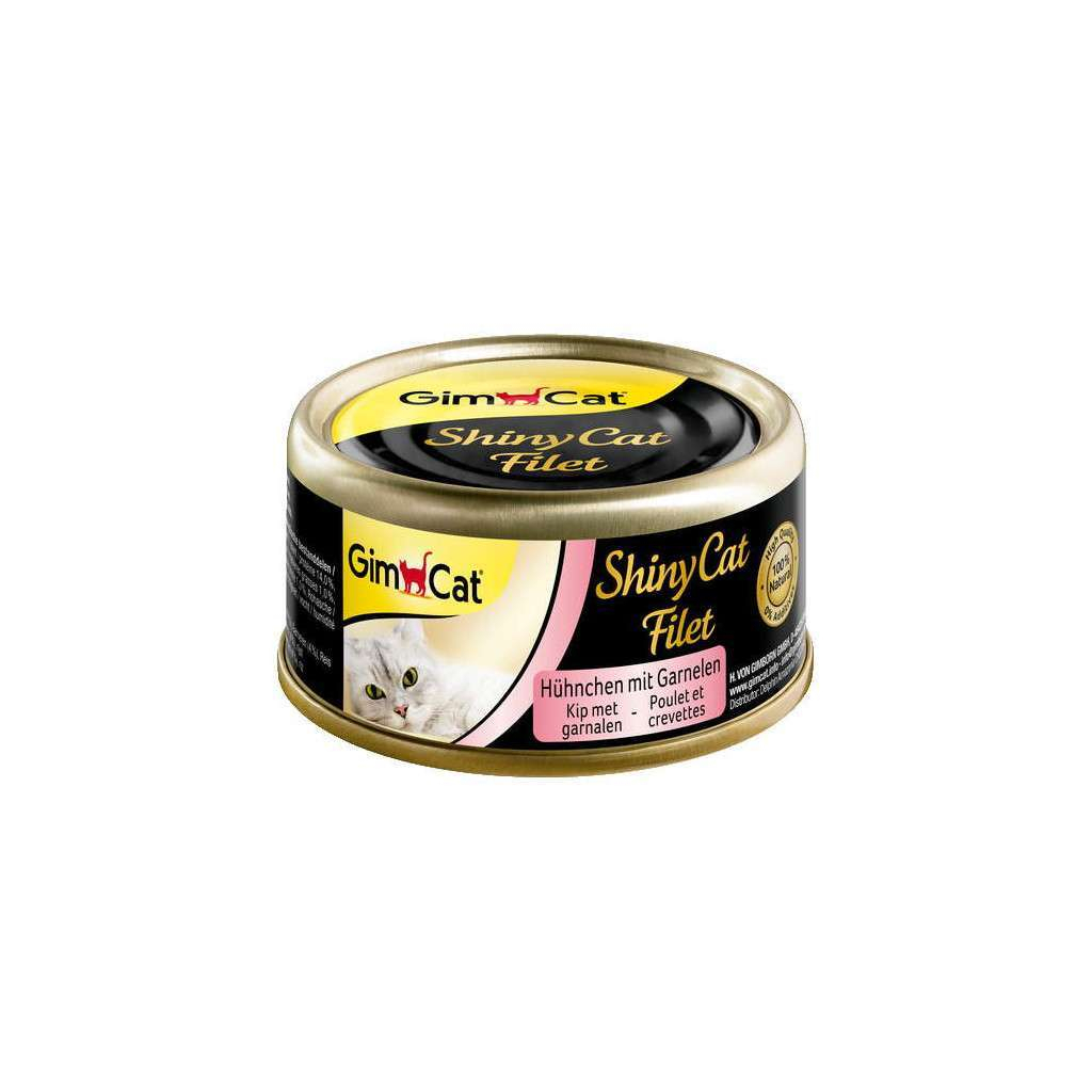 Консервы для кошек GimCat Shiny Cat Filet курица и креветки 70 г (4002064412962)