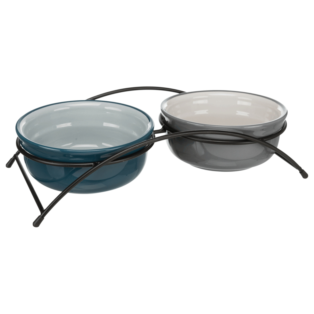 Посуд для котів Trixie підставка з мисками 250 мл/13 см (морська хвиля) (4047974245354)