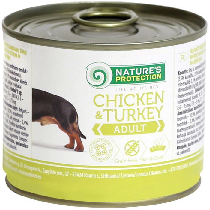Консервы для собак Nature's Protection Adult Chicken&Turkey 400 г (KIK24630)