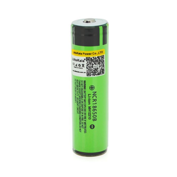 Аккумулятор 18650 3400mAh (3200-3400mah), 3.7V (2.75-4.2V), green, PVC BOX Liitokala (Lii-34B-PCB)