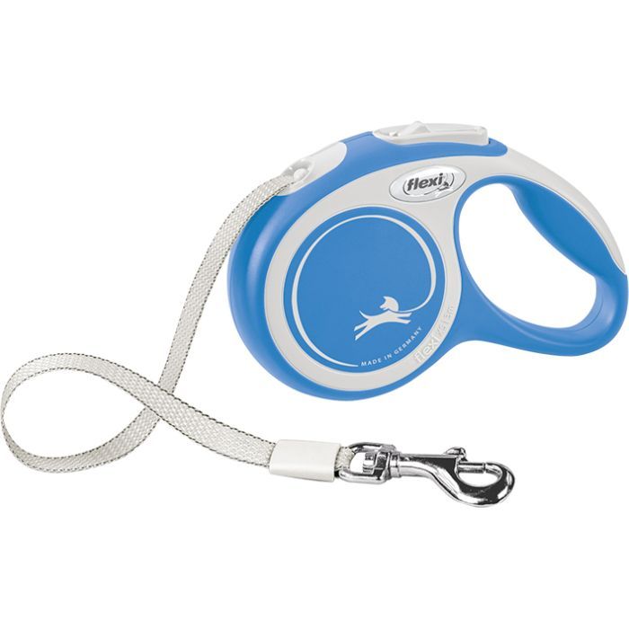 Повідець для собак Flexi New Comfort XS стрічка 3 м (блакитний) (4000498043417)