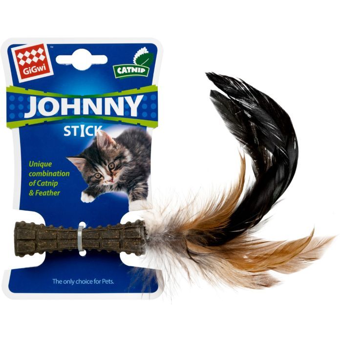 Игрушка для кошек GiGwi Catnip Спрессованная кошачья мята с пером 8 см (75334) изображение 2