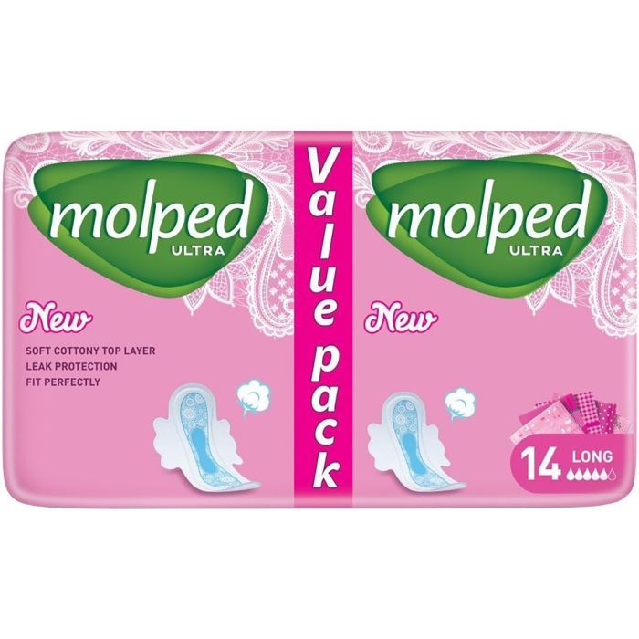 Гигиенические прокладки Molped Ultra Long 5 капель 14 шт. (8690536825189)