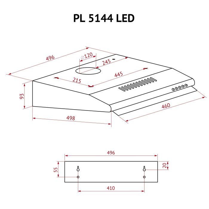 Витяжка кухонна Perfelli PL 5144 I LED зображення 11