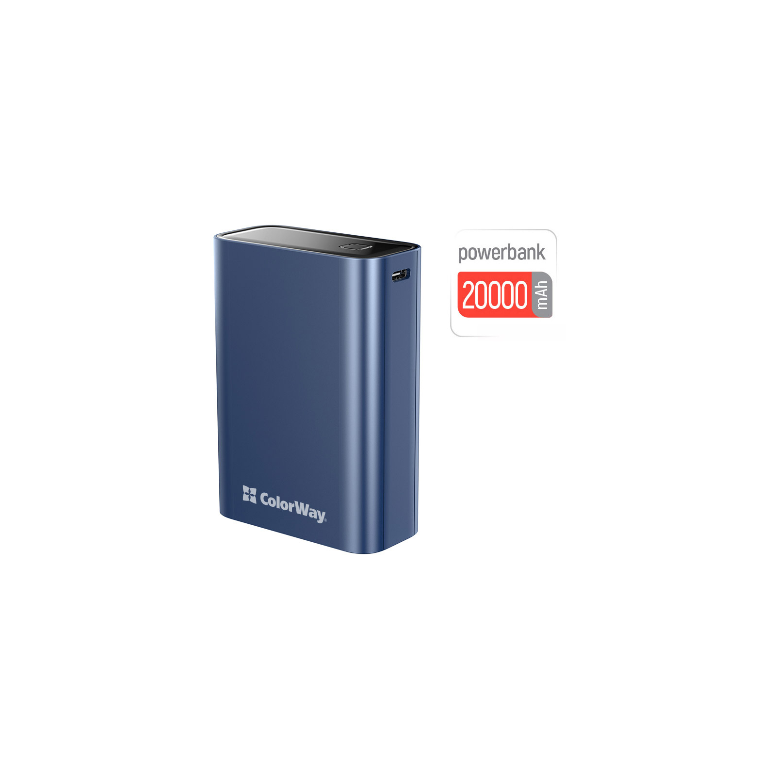 Батарея универсальная ColorWay 20 000 mAh PD/20W, QC/3.0, USB-C/USB-A max.22.5W Blue (CW-PB200LPG2BL-PDD) изображение 4