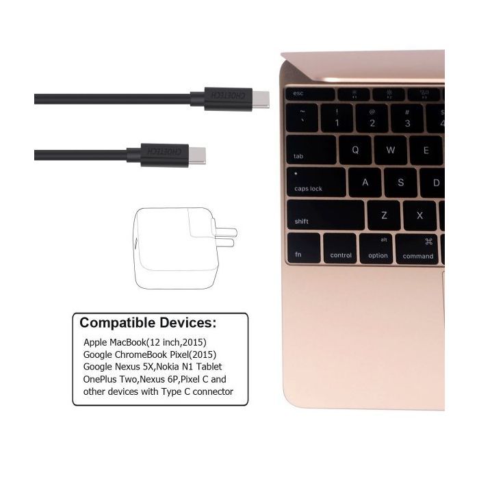 Дата кабель USB-C to USB-C 1.0m Choetech (CC0002) изображение 7