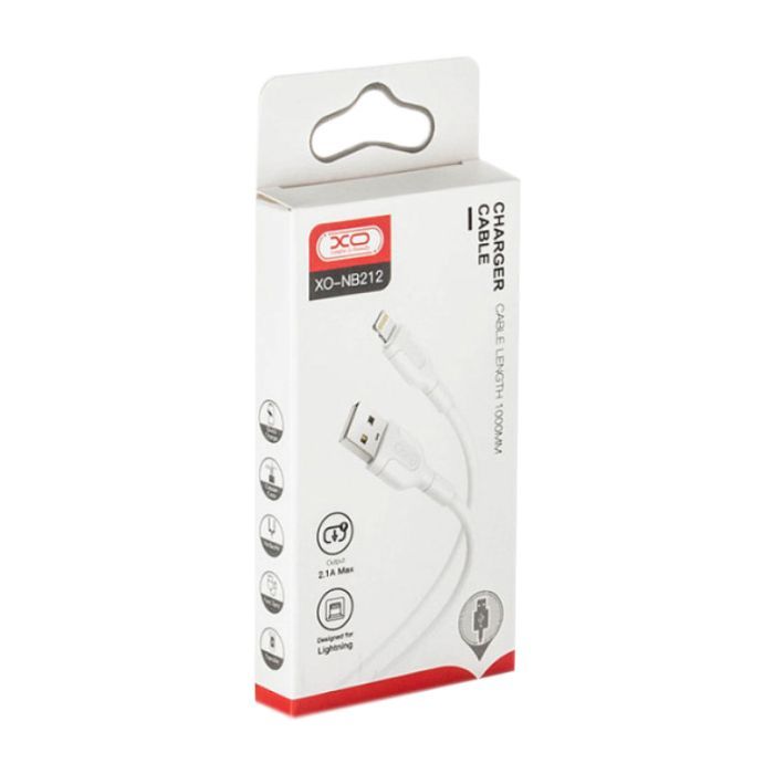 Дата кабель USB 2.0 AM to Lightning 1.0m NB212 2.1A Black XO (XO-NB212i-BK) изображение 2