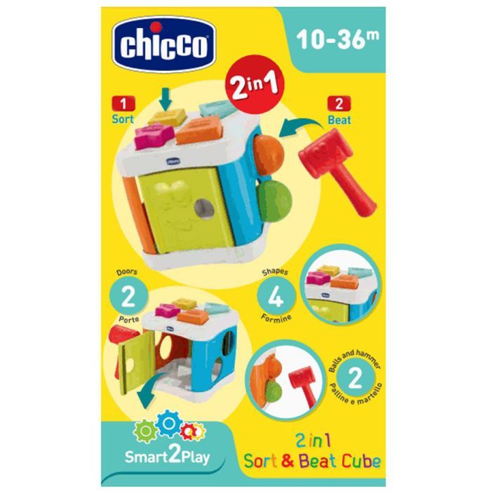 Розвиваюча іграшка Chicco сортер 2 в 1 Куб (09686.10) зображення 5