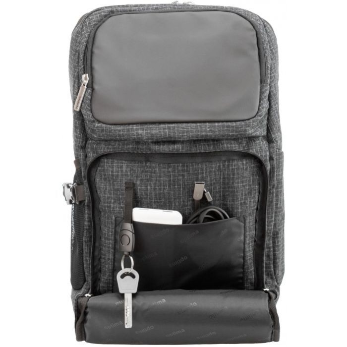 Рюкзак школьный Optima 18.5" Techno мужской 0.7 кг 6-15 л Серый (O96915-01) изображение 2