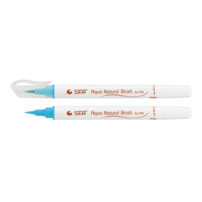 Художественный маркер STA кисточка акварельная AQUA NATURAL BRUSH 3700, голубой (STA3700-27)