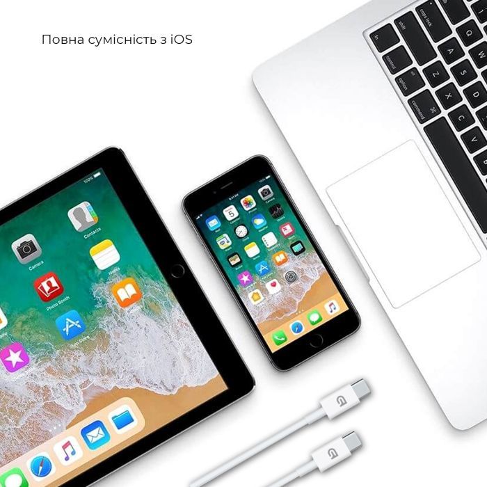 Дата кабель USB-C to USB-C 1.0m ABMM093 white Armorstandart (ARM63471) изображение 2