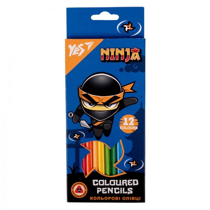 Олівці кольорові Yes 12 кол Ninja (290703)